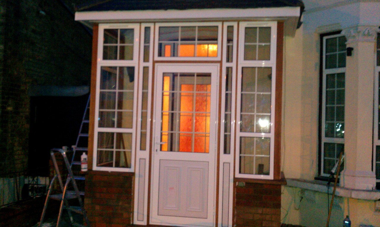 uPVC porch with Georgian bar glazing installed in Leyton
